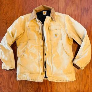 Carhartt Vintage Men's C03 distressed detroit Tan Jacket size L